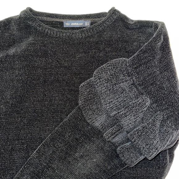 Zara Frilled Chenille Extra Long Sleeve Sweater - Picture 7 of 7
